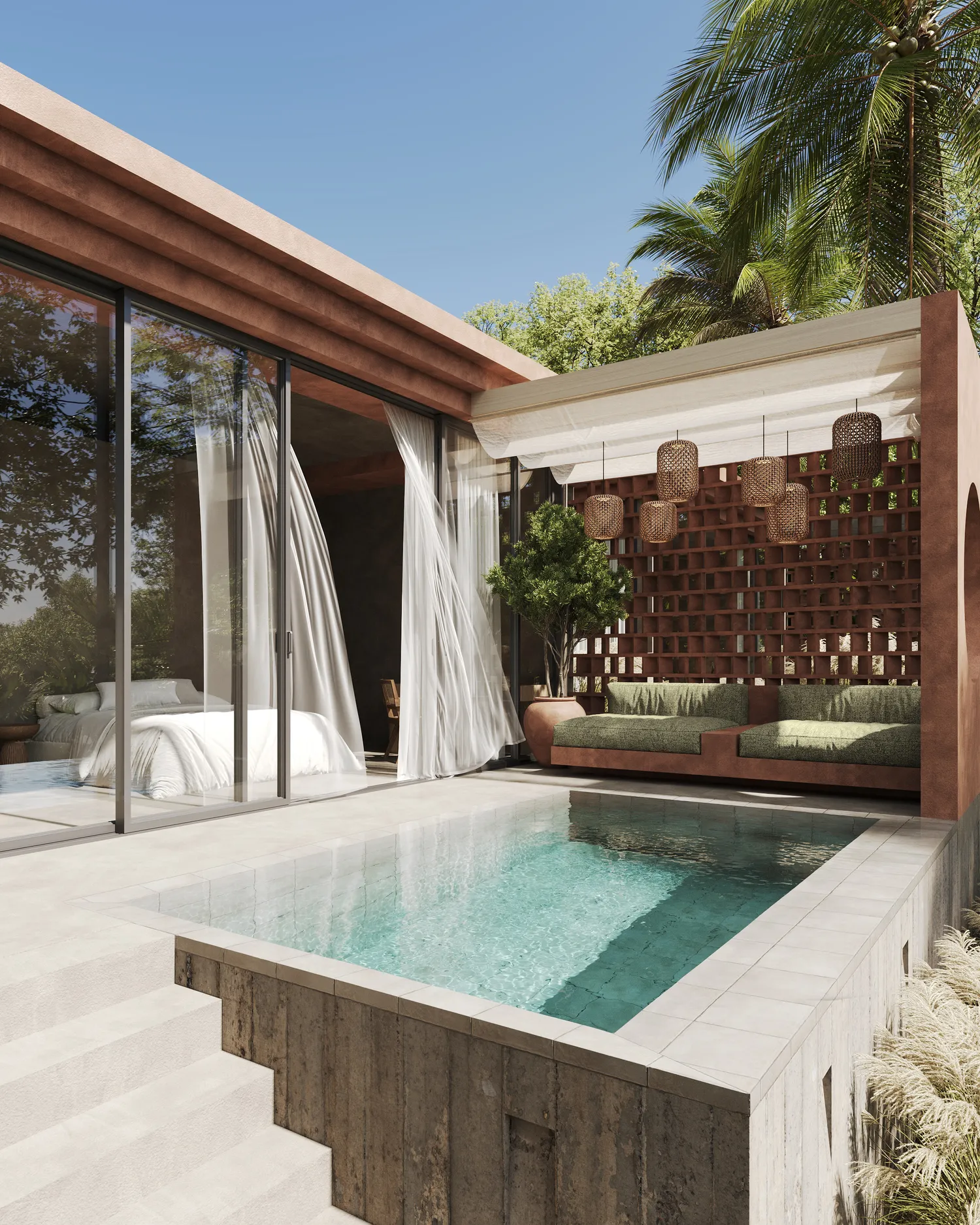 Ardhana Fengshui villa terrace and plunge pool