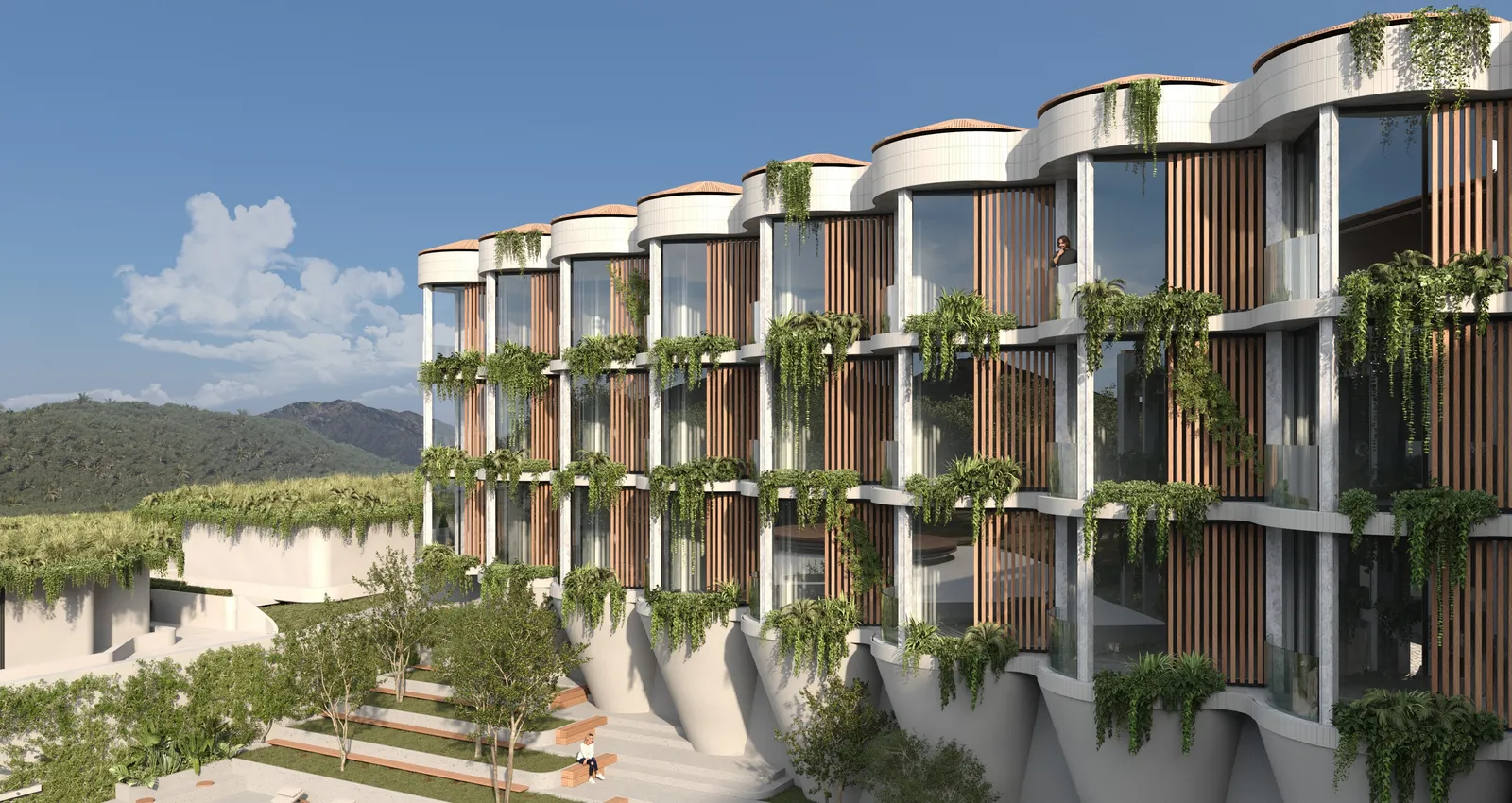 Ardhana boutique hotel facade with greenery