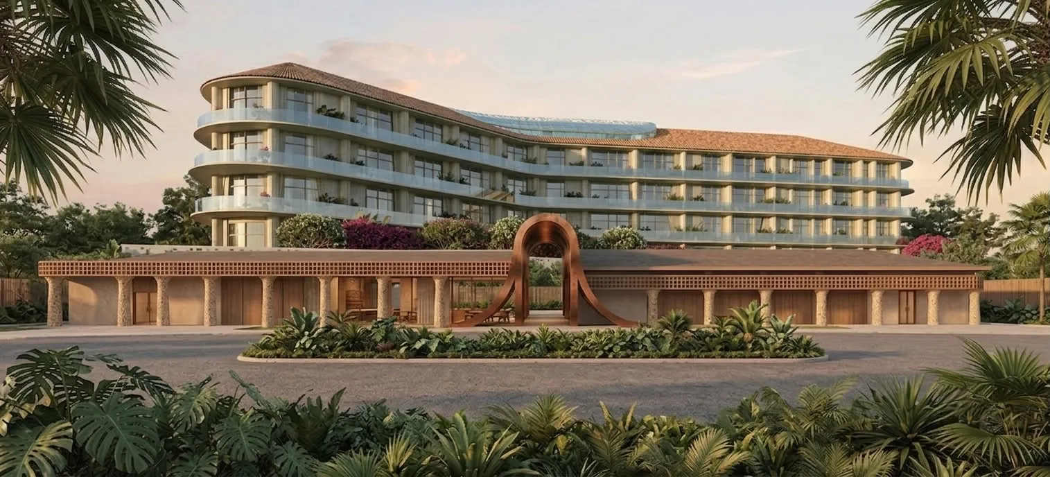 Bloom hotel building, current render