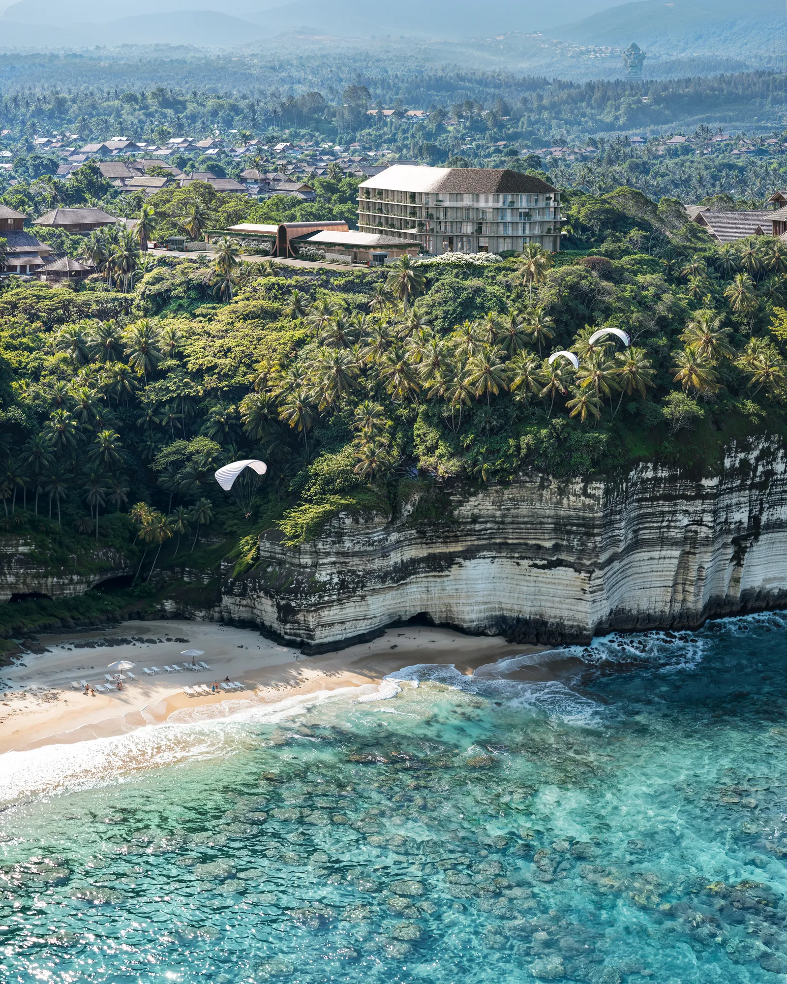 Melasti cliffs coastline from the air