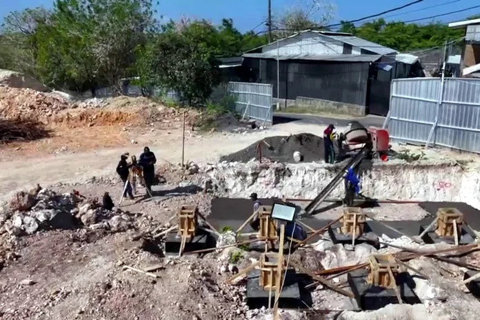 Aravita villa foundations being formed, from the August 2026 site report