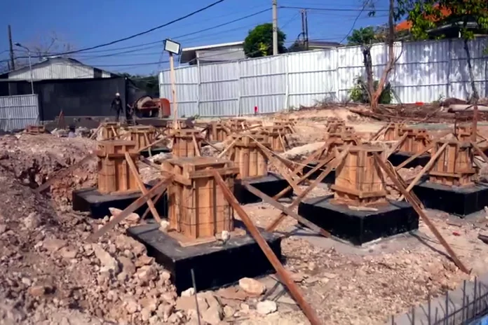 Aravita foundation footings with formwork, from the August 2026 site report
