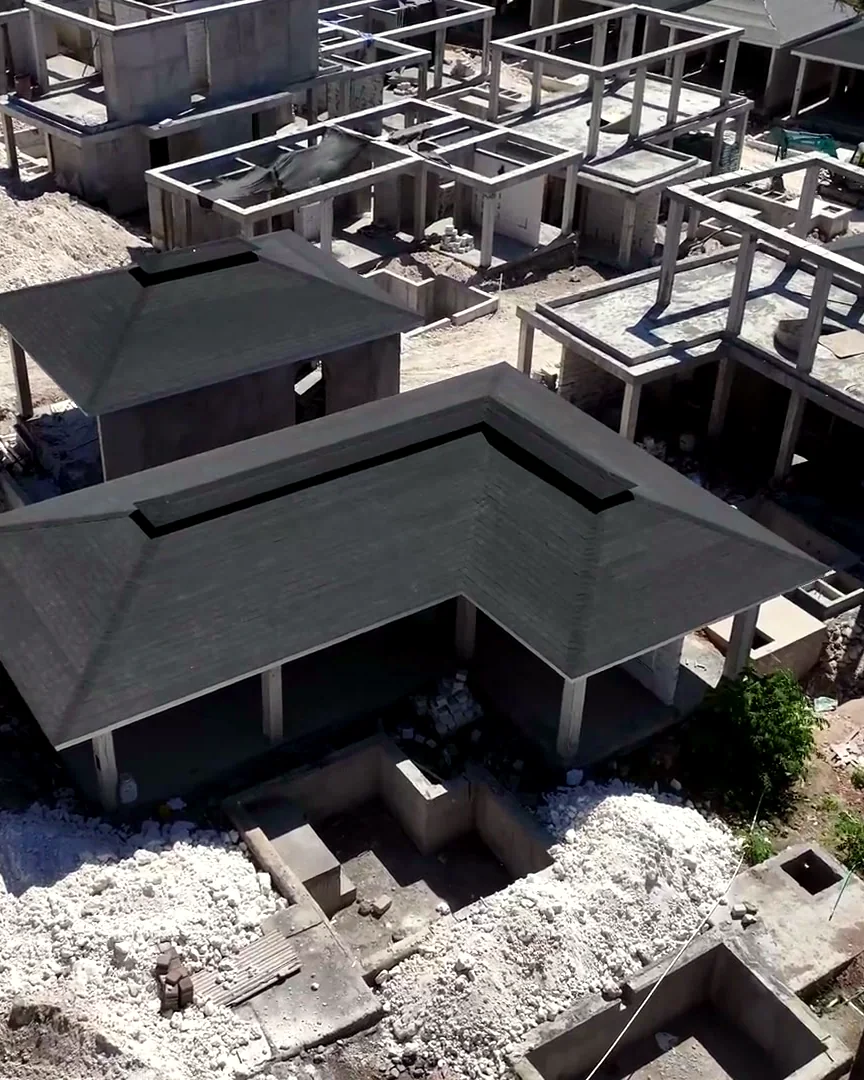 Satori villas under construction in Nusa Dua, from the HQC drone flyover